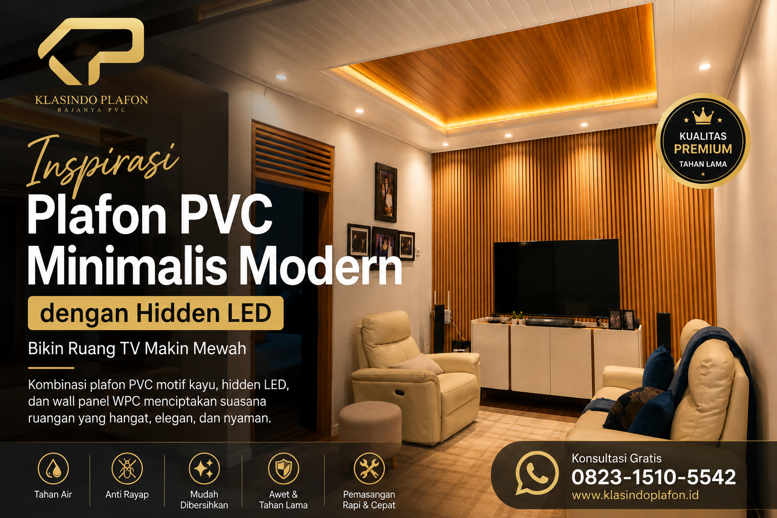 inspirasi plafon pvc minimalis